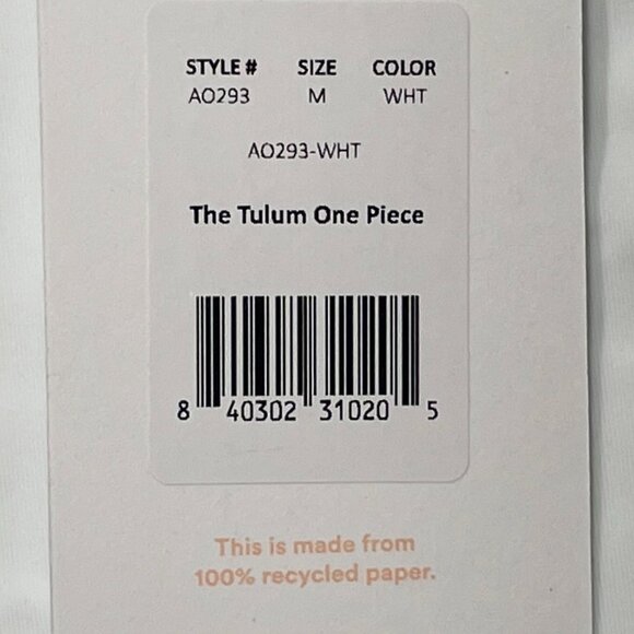 NWT Andie Swim The Tulum One Piece Swimsuit Womens M White - Picture 9 of 12